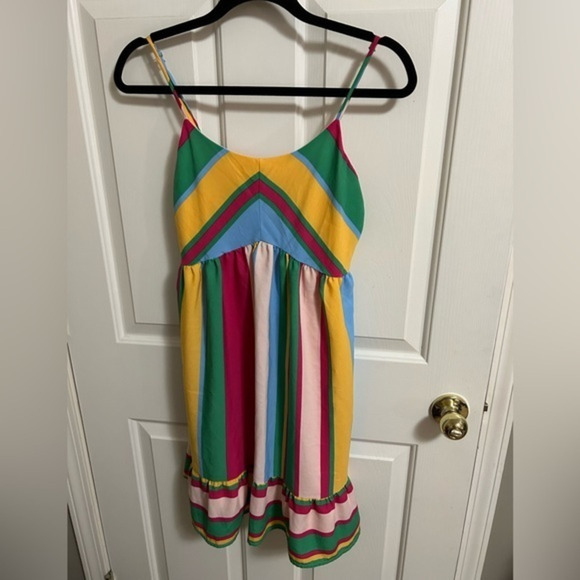 Peach Love California Dresses & Skirts - Peach Love California Striped Dress Medium spaghetti straps